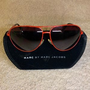 Marc Jacobs red frame aviators